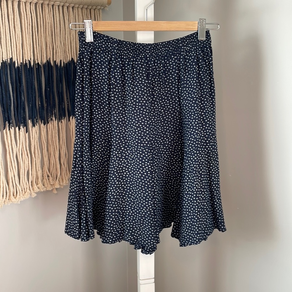 Esprit A-line Full Skirt, Navy Blue with Stars, Size Medium